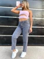 JEAN MOM RIGIDO GRIS NEVADO - Imagen 4