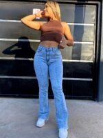 JEAN OXFORD CELESTE RE-ELASTIZADO SIN BOLSILLO TRASERO - Imagen 3