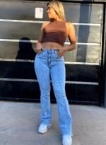 JEAN OXFORD CELESTE RE-ELASTIZADO SIN BOLSILLO TRASERO - Imagen 4