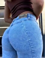 JEAN OXFORD CELESTE RE-ELASTIZADO SIN BOLSILLO TRASERO - Imagen 7