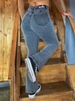 JEAN OXFORD ELASTIZADO GRIS NEVADO CON ROTURAS LASER - Imagen 2