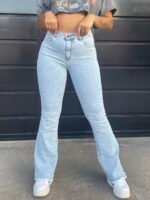 JEAN OXFORD ELASTIZADO CELESTE CLARITO BOTA DEFLECADO