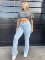 JEAN OXFORD ELASTIZADO CELESTE CLARITO BOTA DEFLECADO - Imagen 4