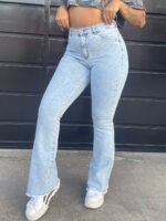 JEAN OXFORD ELASTIZADO CELESTE CLARITO BOTA DEFLECADO - Imagen 3