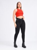 JEAN CLASICO NEGRO CON COSTURA BLANCO - Imagen 6