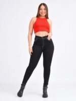 JEAN CLASICO NEGRO CON COSTURA BLANCO - Imagen 5