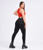 JEAN CLASICO NEGRO CON COSTURA BLANCO - Imagen 7