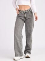 JEAN WIDE RIGIDO GRIS