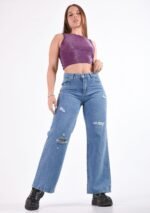 JEAN WIDE RIGIDO AZUL MATIZADO - Imagen 6