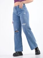 JEAN WIDE RIGIDO AZUL MATIZADO