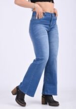 JEAN WIDE ELASTIZADO CELESTE CON BIGOTES - Imagen 3