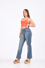 JEAN WIDE ELASTIZADO AZUL MATIZADO - Imagen 5