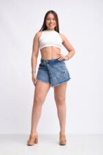 SHORT-POLLERA RÍGIDO AZUL NEVADO - Imagen 6