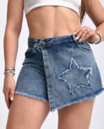 SHORT-POLLERA RÍGIDO AZUL NEVADO - Imagen 3