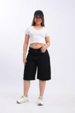 Bermuda Baggy Rígido Negro - Imagen 3