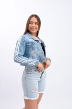 CAMPERA RIGIDA CELESTE CON TRES TIRAS - Imagen 3