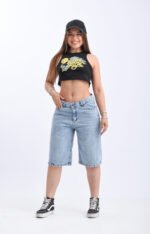 Bermuda Baggy Rigido Celeste Nevado - Imagen 5