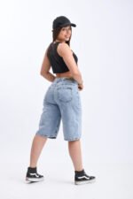 Bermuda Baggy Rigido Celeste Nevado - Imagen 7