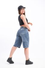 Bermuda Baggy Rígido Azul Localizado - Imagen 6