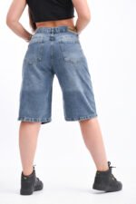 Bermuda Baggy Rígido Azul Localizado - Imagen 2