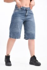 Bermuda Baggy Rígido Azul Localizado - Imagen 3