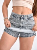 SHORT-POLLERA RÍGIDO AZUL ANIMAL PRINT