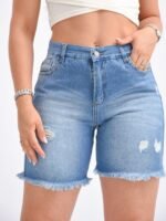 Bermuda Rígida Celeste con Roturas Laser