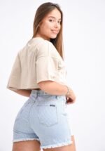 SHORT RÍGIDO CELESTE RAYADO - Imagen 6