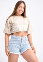 SHORT RÍGIDO CELESTE RAYADO - Imagen 4