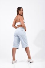 Bermuda Baggy Rígido Celeste Rayado - Imagen 5