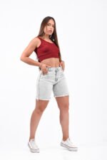 Bermuda Rígida Grey Ruedo Deflecado - Imagen 4