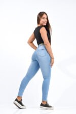 JEAN CLASICO ELASTIZADO CELESTE CON BIGOTES - Imagen 5