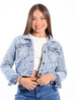 CAMPERA RIGIDA AZUL ANIMAL PRINT