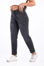 JEAN MOM RIGIDO GRIS LOCALIZADO CON BIGOTES - Imagen 4