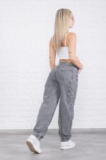 JEAN BAGGY RIGIDO GRIS CARPINTERO CON CINTURA REGULABLE - Imagen 3