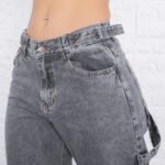 JEAN BAGGY RIGIDO GRIS CARPINTERO CON CINTURA REGULABLE - Imagen 5