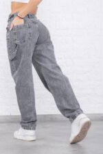 JEAN BAGGY RIGIDO GRIS CARPINTERO CON CINTURA REGULABLE - Imagen 2