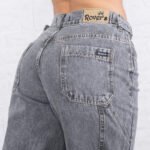 JEAN BAGGY RIGIDO GRIS CARPINTERO CON CINTURA REGULABLE - Imagen 4