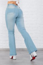 JEAN OXFORD RE-ELASTIZADO CELESTE OXIDO CON ROTURAS LASER - Imagen 3