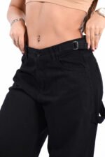 JEAN BAGGI RIGIDO NEGRO CON CINTURA REGULADORA - Imagen 3