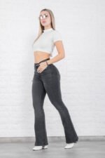 JEAN OXFORD RE-ELASTIZADO GRIS LOCALIZADO CON BIGOTES - Imagen 4