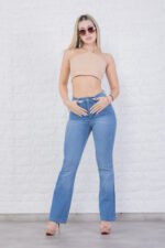 JEAN OXFORD ELASTIZADO CELESTE CON BIGOTES LASER - Imagen 3