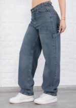 JEAN BAGGY RIGIDO AZUL OXIDO MATIZADO CARPINTERO CON CINTURA