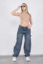 JEAN BAGGY RIGIDO AZUL OXIDO MATIZADO CARPINTERO CON CINTURA - Imagen 6