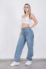 JEAN BAGGI RIGIDO CARPINTERO CELESTE MATIZADO CON CINTURA REGULADORA - Imagen 8