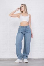 JEAN BAGGI RIGIDO CARPINTERO CELESTE MATIZADO CON CINTURA REGULADORA - Imagen 6