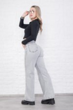 JEAN WIDE RIGIDO GREY CON CINTURA REGULADORA - Imagen 2