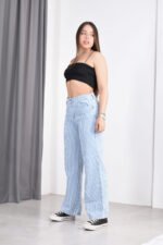 JEAN WIDE RIGIDO CELESTE RAYADO - Imagen 6