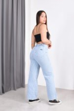 JEAN WIDE RIGIDO CELESTE RAYADO - Imagen 2