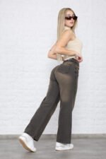 JEAN WIDE RIGIDO MATIZADO NARANJA CON CINTURA REGULADORA - Imagen 5